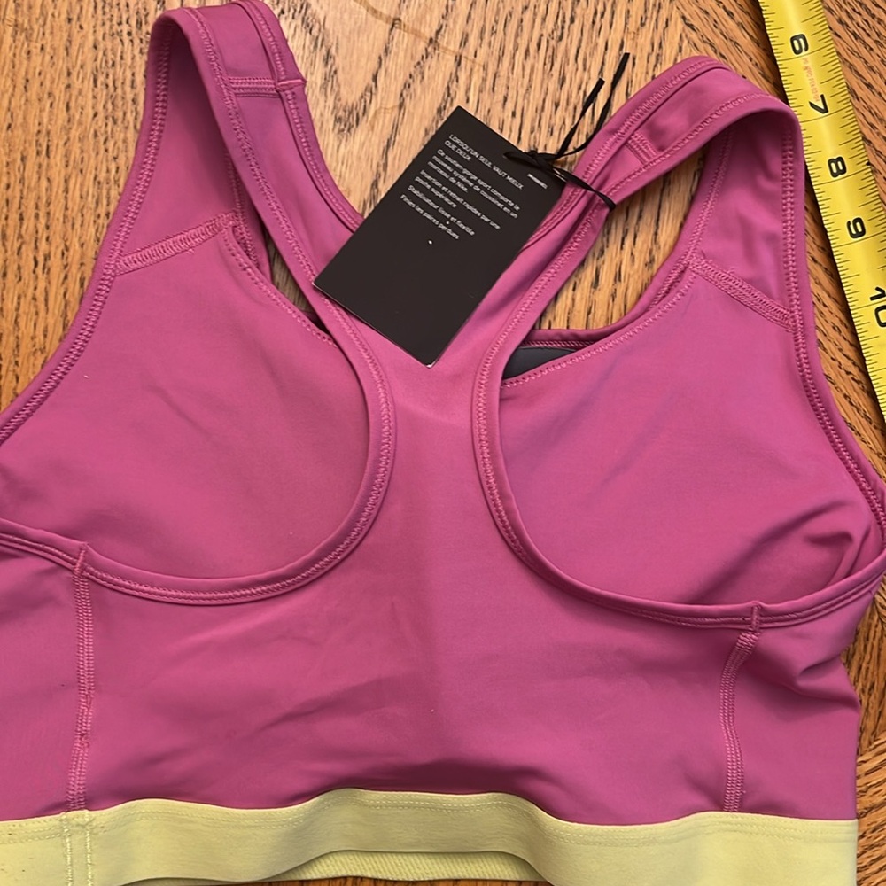 NWT NEVER WORN Pro Padded Sports Bra Vivid purple and yellow - Picture 5 of 9